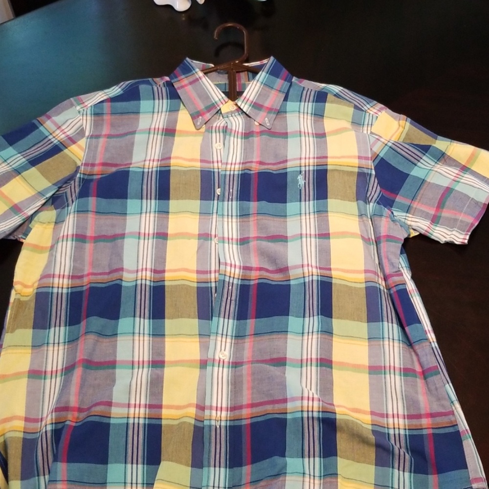 Polo shirt sleeve button down.
